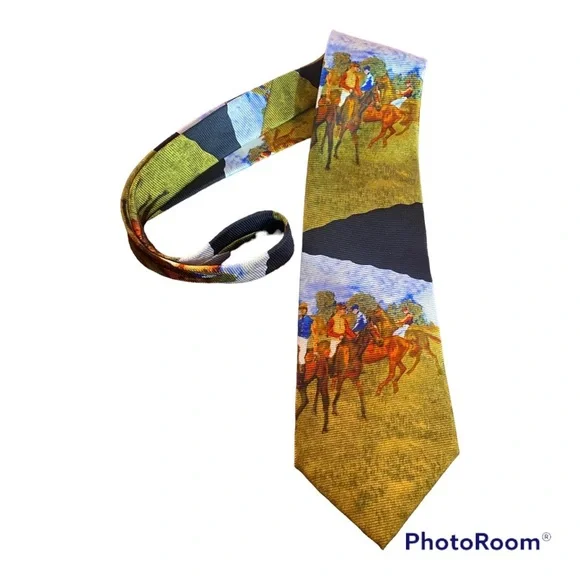 OPTIONS IN ART Men’s Necktie Degas, Race Horses by The Cleveland Museum of Art - Picture 6 of 6
